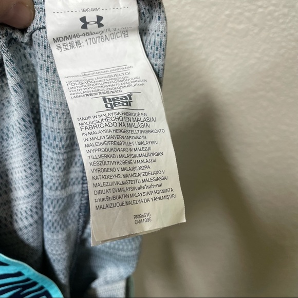 Under Armour Womens Medium Heat Gear Workout Running Shorts Blue Elastic Waist - Picture 5 of 6